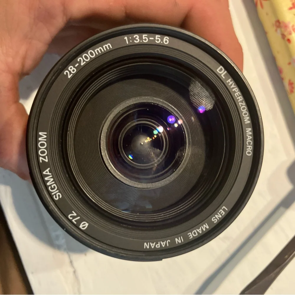 Camera Lens with Silver and Black Finish